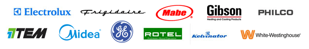 electrolux, frigidaire, mabe, gibson, tem, philco, midea, general electric, rotel, kelvinator, white westinghouse
